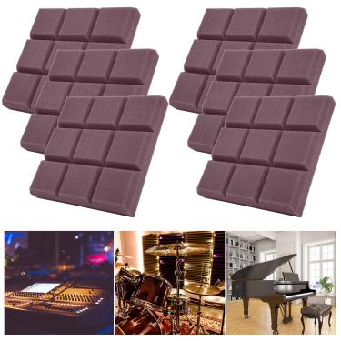 Imagem de Esponja resistente à prova de som portátil de boa qualidade, painéis de absorção de som, para salas de controle de redução de ruído, estúdios(Roxo retardador de chama de alta densidade)