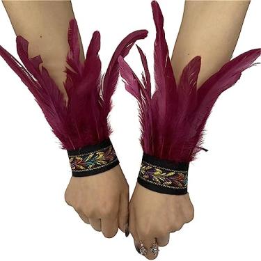 Imagem de Pulseiras de penas, 1 par de algemas de pulso de penas, pulseiras de tapa de penas, decoração de pulseira, fantasia, festa à fantasia/433