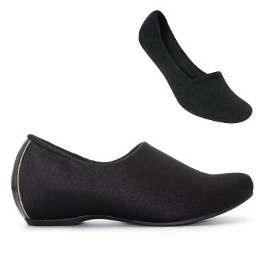 Imagem de Sapatilha Usaflex F Elastano Salto Joanetes N2251DB+Meia Selene Sapatilha Invisível