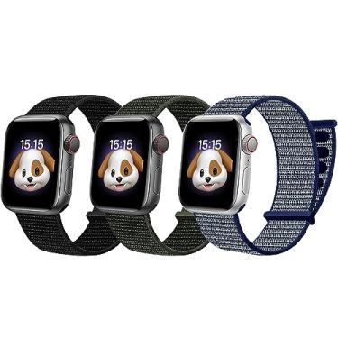 Imagem de BlackPro Pulseira infantil para Apple Watch, pulseira de nylon macio respirável para meninos e meninas, compatível com Apple Watch séries 7/6/5/4/3/2/1/SE de 42 mm, 44 mm e 45 mm