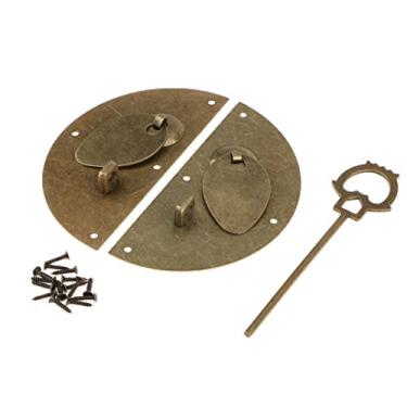 Imagem de B Blesiya Ferragens para móveis de estilo chinês antigo de ferro bater porta bater puxador parafuso trava para gaveta de armário