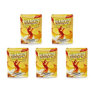 Imagem de 5 Packs Dragon Shield Matte Yellow Standard Size 100 ct Card Sleeves Value Bundle!