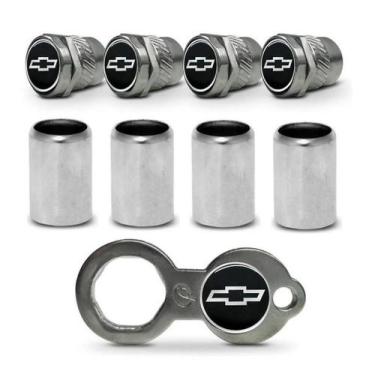 Imagem de Bico Tampa Pino Válvula Antifurto Cromado Chevrolet Prata - GP