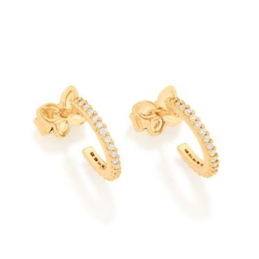 Imagem de Brincos banhado ouro 3x 24k 18k e 22k ou prata 925 femininos meia argo