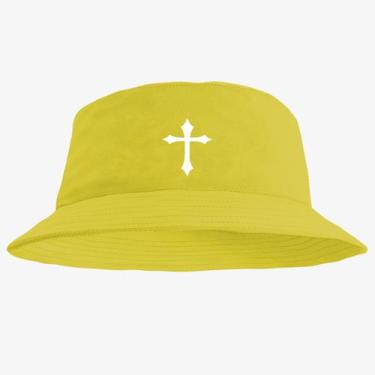 Imagem de Chapéu Bucket Hat Estampado Cruz - MP Moda Masculina, Único, Amarelo
