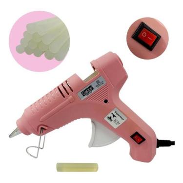 Imagem de Pistola De Cola Quente C/ Botão 40w Bivolt+ 10 Bastões 30cm  - Artmak,