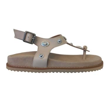 Imagem de Sandália Birken Feminina Flat em Couro Off White Tira Dedo