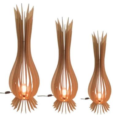 Imagem de Luminária de Chão SANTA MARIA MDF Luminária - - LENOBRE, Mdf cru, Kit 