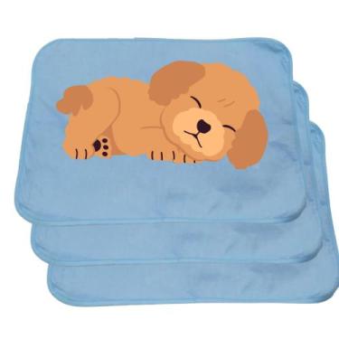 Imagem de 3 Tapetinhos Macios para Dormir Pet Antipulgas 200 Lavagens 70x50 Azul