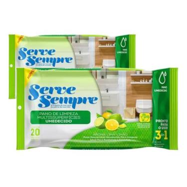Imagem de Kit 2 Pano De Limpeza Umedecido Multisuperficies AJJ-02 Lima Limão - S