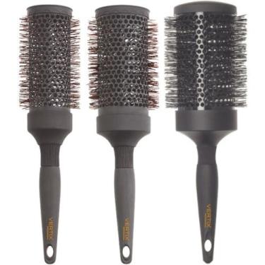 Imagem de Kit Escova Ceramica Nano Silver Hot Ion 43/53/65mm Vertix, Profissiona