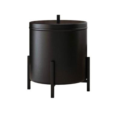 Imagem de Lixeira Alumínio com Tampa 6L Luxe D09 Preto - Mpozenato, Preto, 0,990