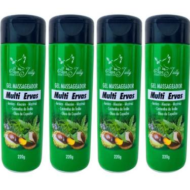 Imagem de Kit 4 Gel Massageador Multi Ervas 220g  Alecrim Copaíba - San Jully