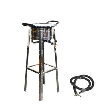 Imagem de Fritadeira Pasteleiro Fogão Industrial Inox À Gás C/ Tacho Nº12 - ROA