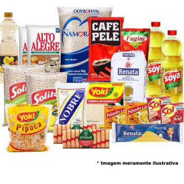 Imagem de Cesta Básica de Alimentos 21 Itens Produtos de Qualidade - Nacional