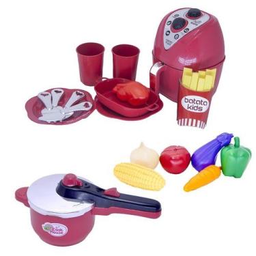 Imagem de Kit Menino Cozinha Panela  Air Fryer Chefe Comida Legume 19p - Altimar