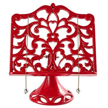 Imagem de JOGREFUL Suporte ajustável para livro de receitas, ferro fundido, resistente, suporte de livro de receitas vintage, suporte de descanso de leitura para cavalete / balcão / livros/revista/iPad/Bíblia