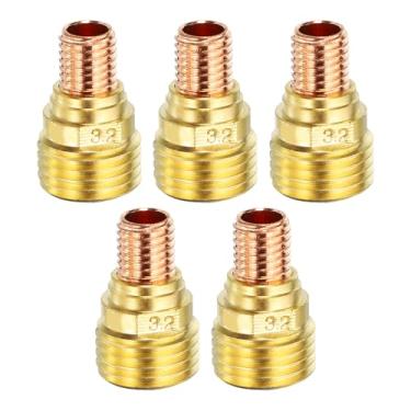 Imagem de HARFINGTON 5 peças de corpo de pinça de lente a gás 45 V45 1/20.3 cm kit de consumíveis de tocha de soldagem para tocha de soldagem TIG série WP-9/20/25