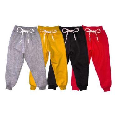Imagem de 4 Calça Frio Infantil Moletom Grosso Flanelada Menino Menina - Rivas, 