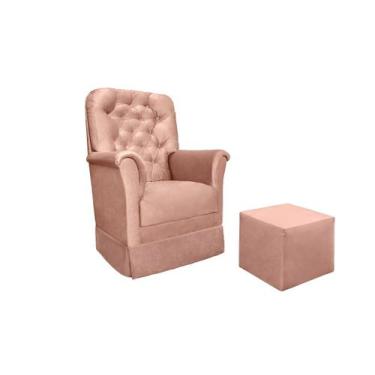 Imagem de Poltrona de Amamentação Com Balanço e Puff Reto Maternidade Agatha Vel