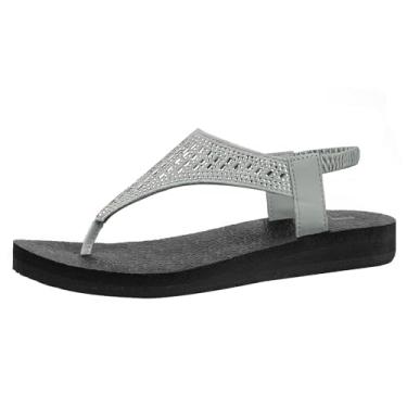 Imagem de Ranberone Sandália feminina casual de praia para o verão, Cinza, 35