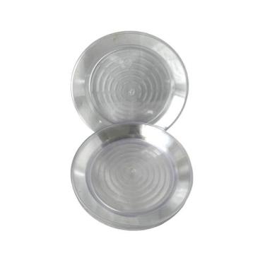Imagem de 100un Prato Acrílico Resistente 18cm Cristal Transparente - Blook