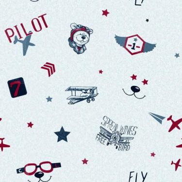 Imagem de Papel de Parede Fofura Baby Ursos e Aviões FF4032 - Importado