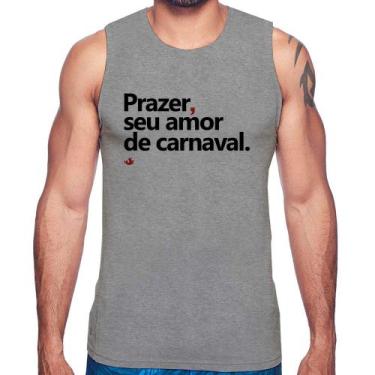 Imagem de Regata Prazer, seu amor de carnaval - Foca na Moda, Cinza, M