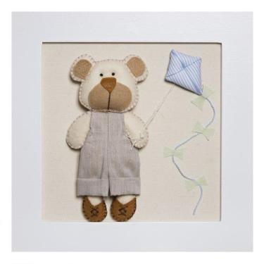 Imagem de Quadro Decorativo Ursinho Com Pipa Quarto Bebê Infantil Menino - Potin