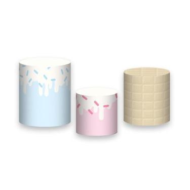 Imagem de Trio De Capa Cilindro - Casa de Doces Chocolate Branco 013 - Via Cores