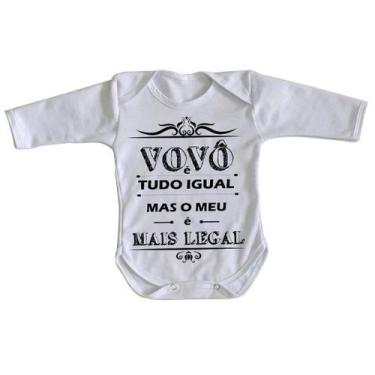 Imagem de body nenê criança roupa bebê manga longa Vovô é tudo igual mas o meu é