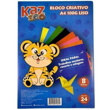 Imagem de Bloco Criativo 8 cores A4 Color 100g/m 24 Fls 210mmx297mm - Kaz