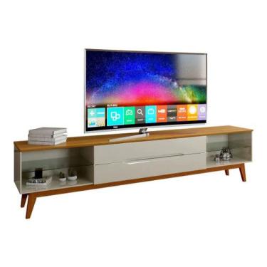 Imagem de Rack para tv wall 1,80 largura off white/naturare - Village Móveis