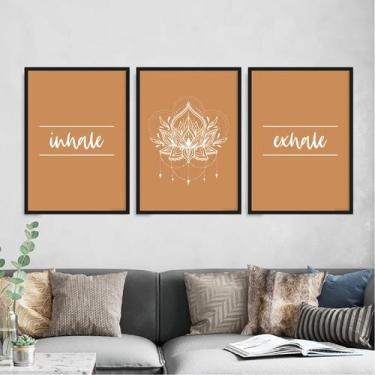 Imagem de Kit 3 Quadros Inhale Exhale -Mandala 24x18cm - com vidro - Quadros On-