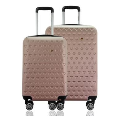 Imagem de Kit Conjunto 2 Malas Rígidas Bordo 10kg Média 23kg Expansiva Rodas 360