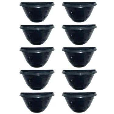 Imagem de Jogo 10 Vasos de Parede Meia Lua de 1 Litro para Jardim Vertical e Hor