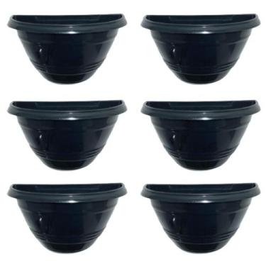 Imagem de Jogo 6 Vasos de Parede Meia Lua de 1 Litro para Jardim Vertical e Hort