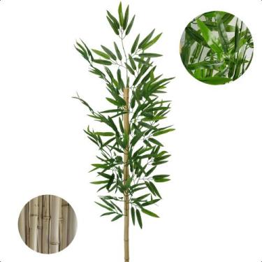 Imagem de Haste de Bambu com Folhas de Toque Real para Decoração de Sala - Flor 