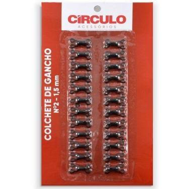 Imagem de Colchete de Gancho Nº 02 com 24 Unidades - Círculo, 20 - PRETO