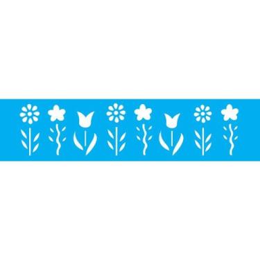 Imagem de Stencil Opa 6 X 30 cm - Jardim Flores - 819 - Opa Criando Arte