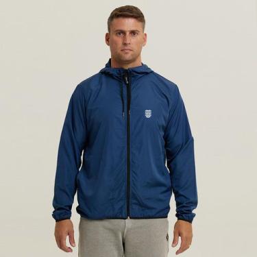 Imagem de Jaqueta Corta Vento Masculino Azul Marinho WSS Brasil Icon Surf - Web 