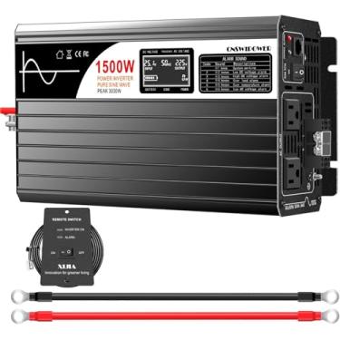 Imagem de xijia 1500W (Potência Máxima 3000W) Onda Senoidal Pura Tela-LCD Energia Solar DC 12V Inversor AC 120V 60Hz Conversor Solar Para Uso Doméstico Carro DC12V (faixa 10V-15V) 1500W