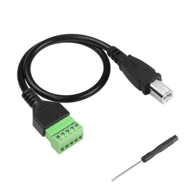 Imagem de XMSJSIY Conector de bloco terminal de parafuso USB tipo B cabo de extensão sem solda USB 2.0 macho para terminal de 5 pinos cabo de extensão de impressora de conexão rápida - 30 cm/11,8 pol (macho