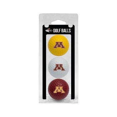 Imagem de Team Golf Bolas de golfe NCAA Minnesota Golden Gophers tamanho regulamentado, pacote com 3, impressão colorida e durável do time