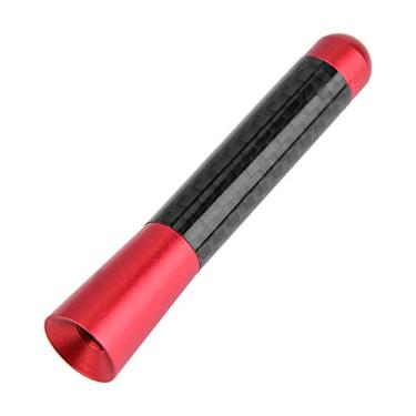 Imagem de Antena curta de rádio de fibra de carbono de 7,6 cm, antena de substituição de carro para modificações universais de carro (vermelho)
