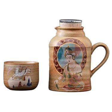 Imagem de Xícara De Chá Chinesa Para Escritório, Caneca Vintage E Bule De Chá Com Tampa, Conjunto De Xícaras De Chá Portátil Artesanato Requintado(Style1)