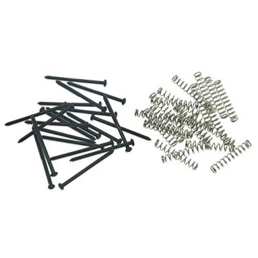 Imagem de Dopro Pacote com 20 parafusos de montagem de captador de guitarra para baixo, molas para captador Precision P Bass Jazz J Bass ou P90, preto