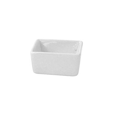 Imagem de PacknWood 210MBPCUB7 - Mini prato de molho de porcelana quadrado branco - Tigelas pequenas para aperitivos para micro-ondas - Mini pratos de servir 100% reutilizáveis - (capacidade de 57 g) (7 x 7 x 3