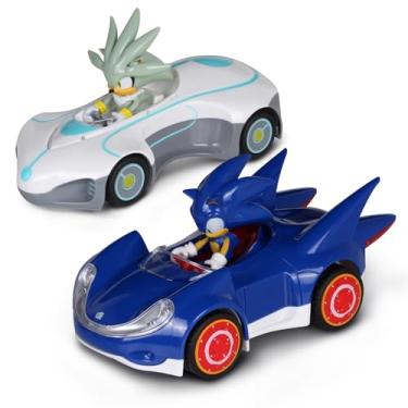 Imagem de NKOK Sonic & Silver Pull-Back Carros de Corrida - 2 Unidades, Crianças de 3 Anos ou Mais, Unisex