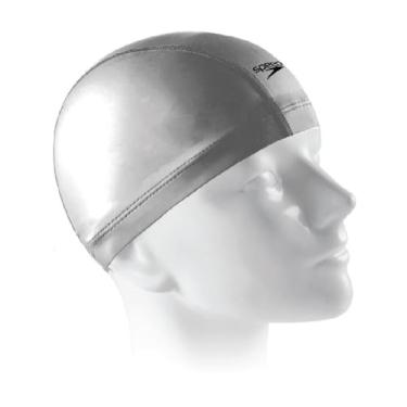 Imagem de Touca Natação Speedo Comfort Cap Adulto Possui Camada Externa que Repele Água Tecido Resistente Ultra Confortável Fácil de Colocar (Prata)